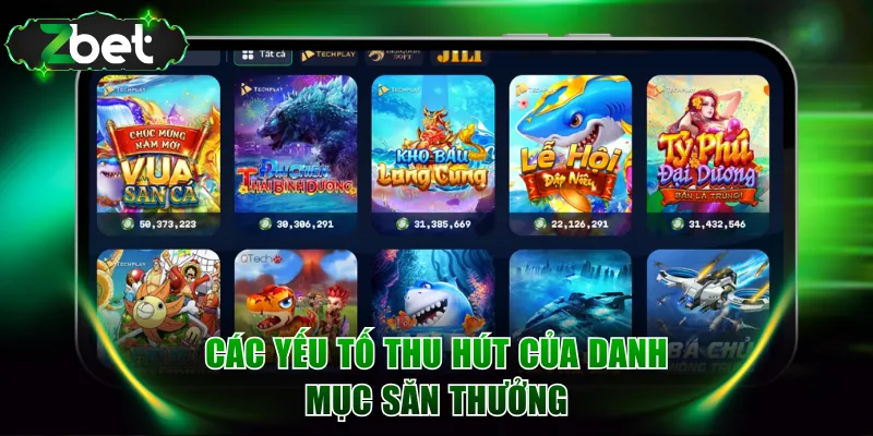 Các yếu tố thu hút của danh mục săn thưởng